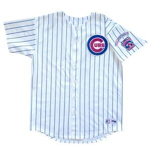 vintage 90s michael barrett chicago cubs majestic mlb baseball jersey authentic